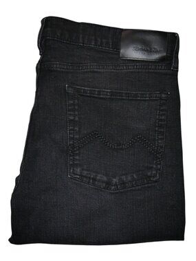 Urban Star Men's Size 36x34 Jeans Stretch Denim Black Thick Stitch Straight Leg
